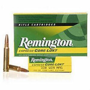 Remington Core-Lokt 338 Winchester Magnum Ammo 250 Grain Jacketed Soft Point Box of 20