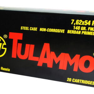Tulammo 7.62x54R Full Metal Jacket 148gr 20rd box - Polymer Coated Steel Casing